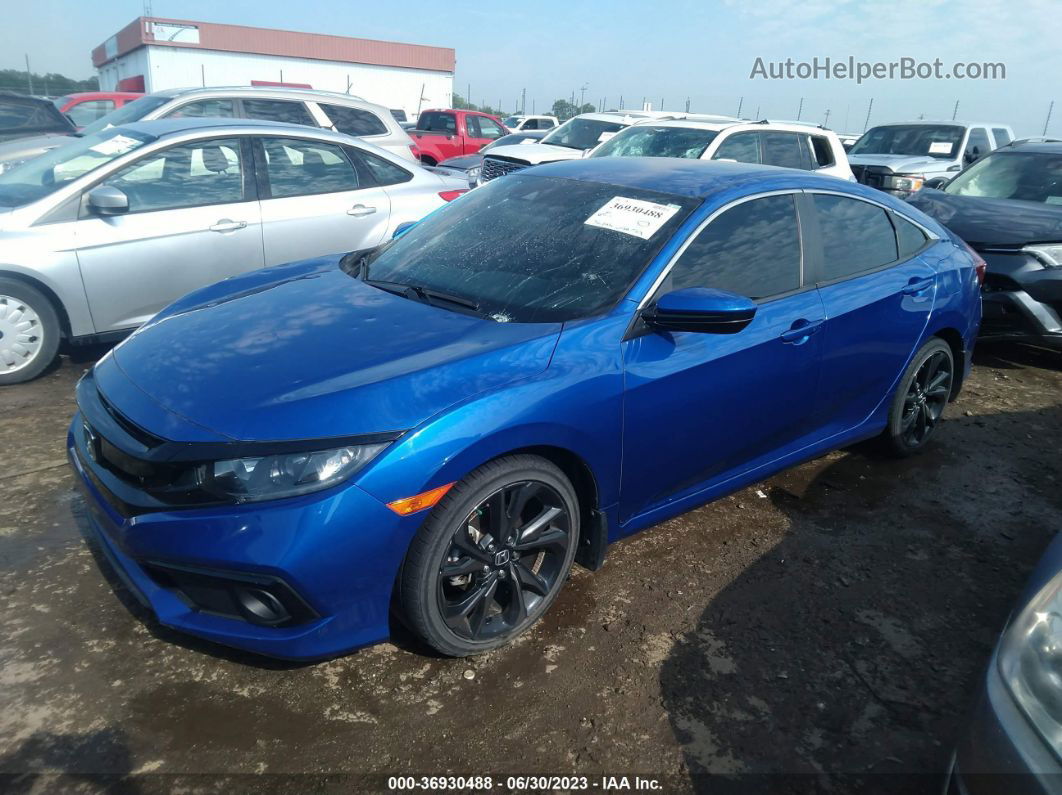 2019 Honda Civic Sedan Sport Blue vin: 19XFC2F80KE044228