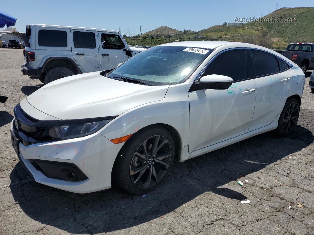 2020 Honda Civic Sport White vin: 19XFC2F80LE214735