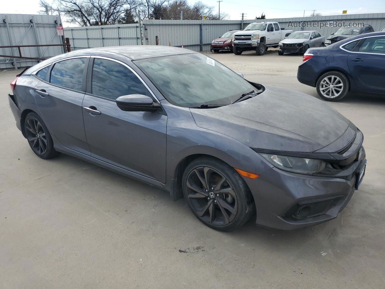 2019 Honda Civic Sport Gray vin: 19XFC2F81KE048806