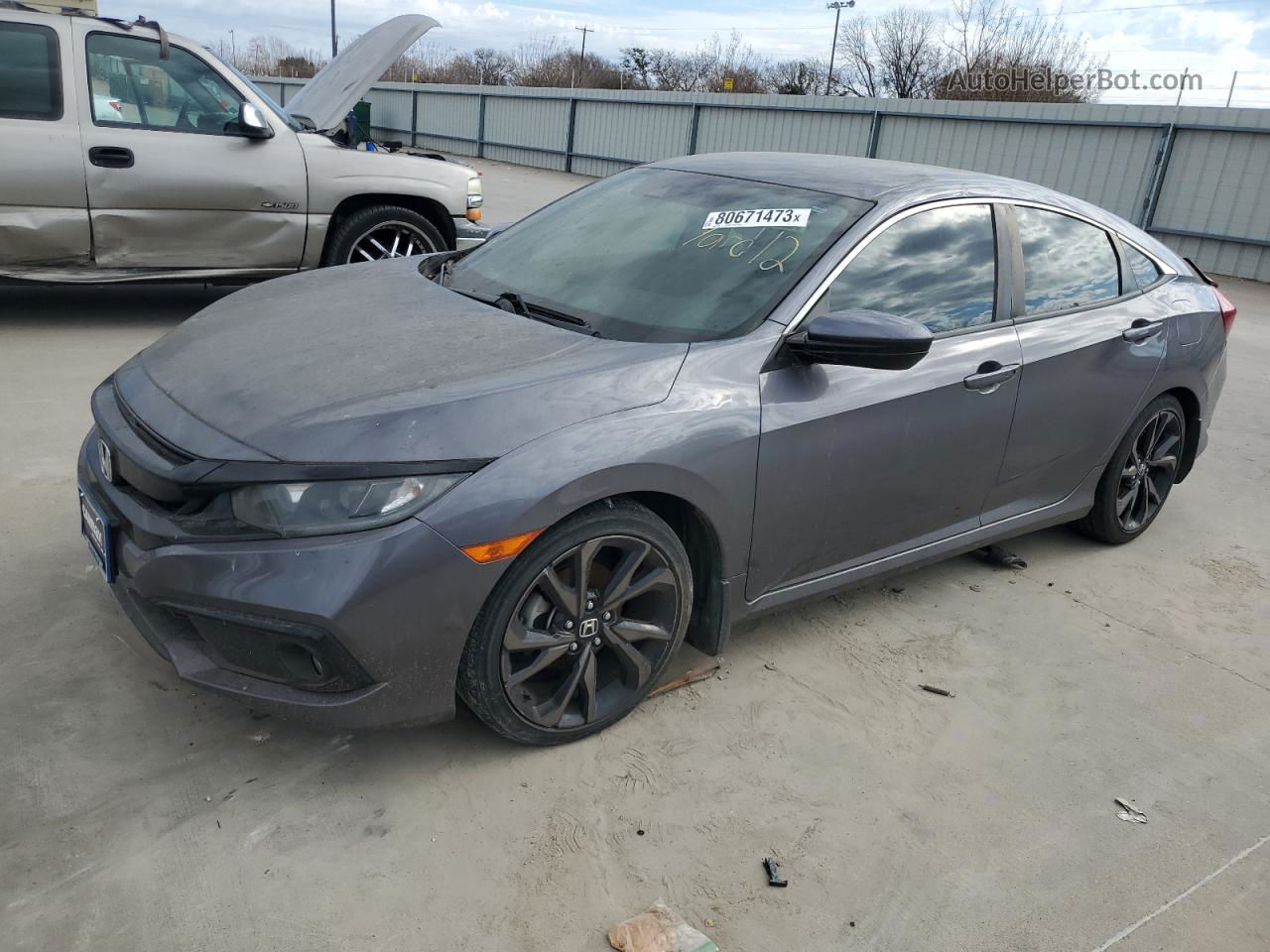 2019 Honda Civic Sport Gray vin: 19XFC2F81KE048806