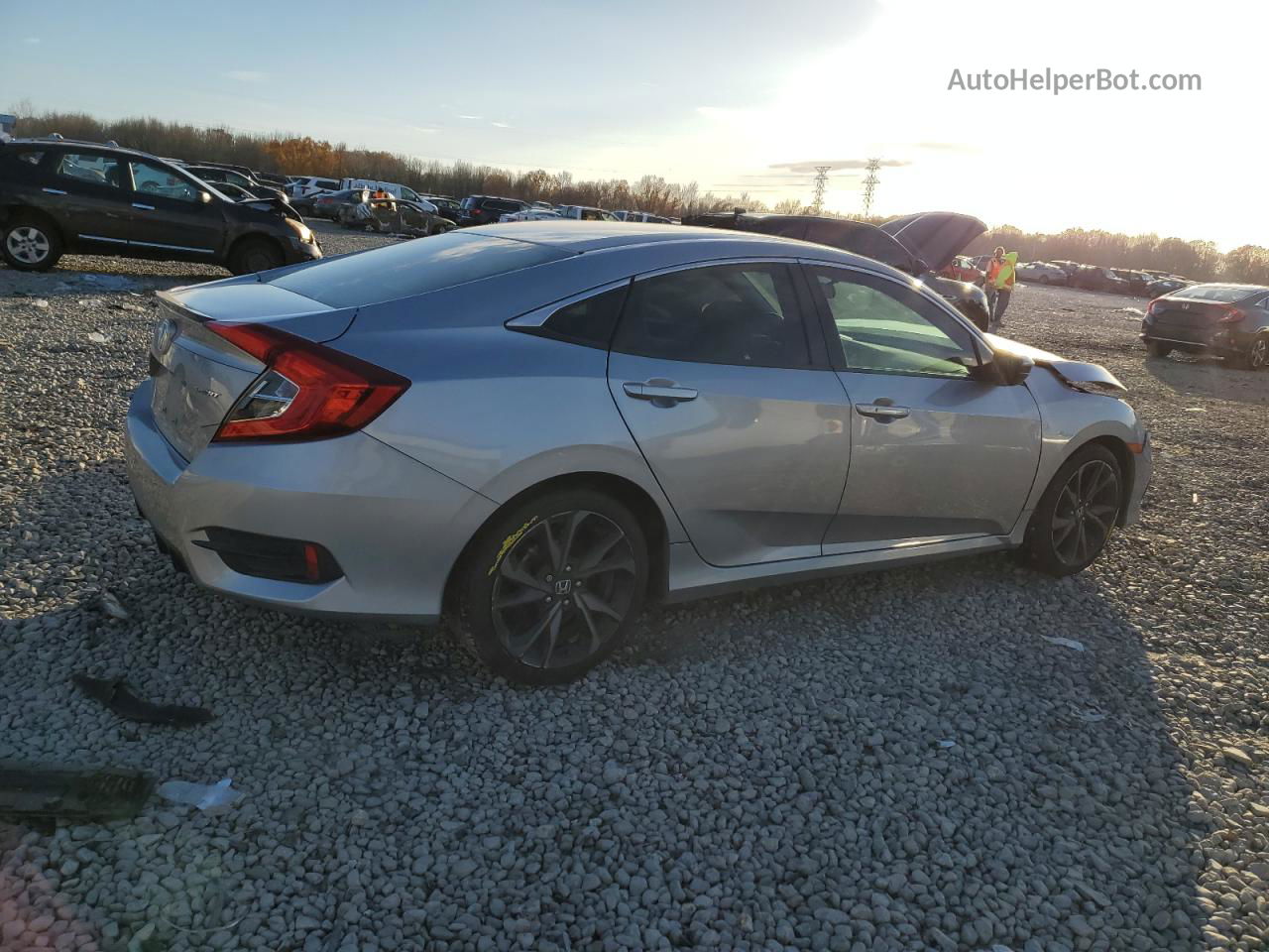 2019 Honda Civic Sport Silver vin: 19XFC2F82KE006113