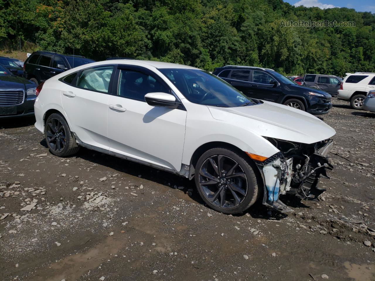 2019 Honda Civic Sport White vin: 19XFC2F82KE213617