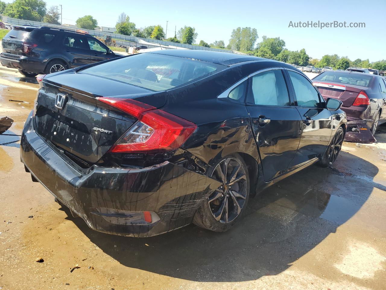 2019 Honda Civic Sport Черный vin: 19XFC2F83KE023440