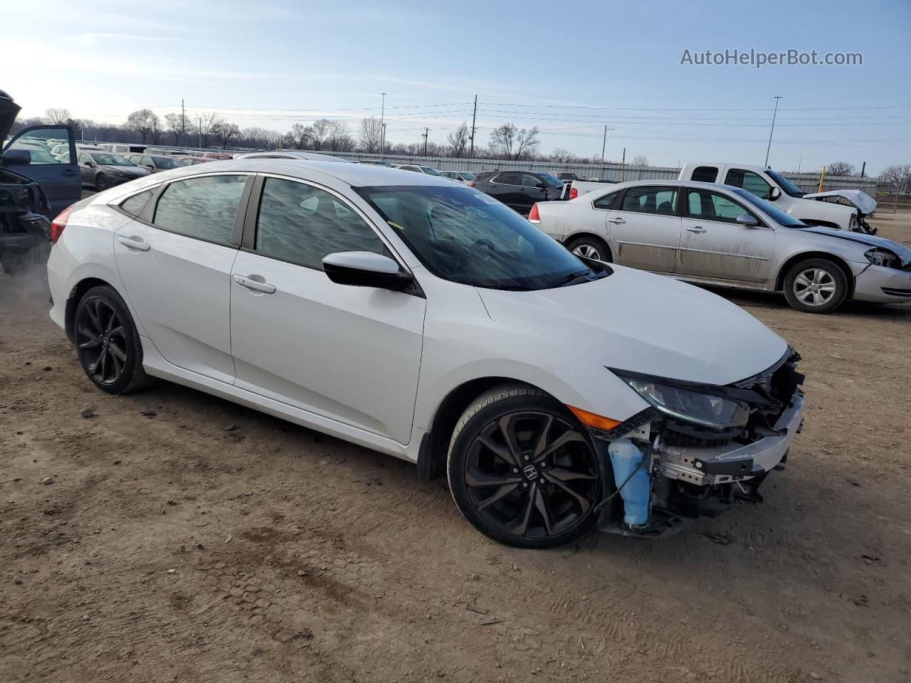 2019 Honda Civic Sport White vin: 19XFC2F84KE005058