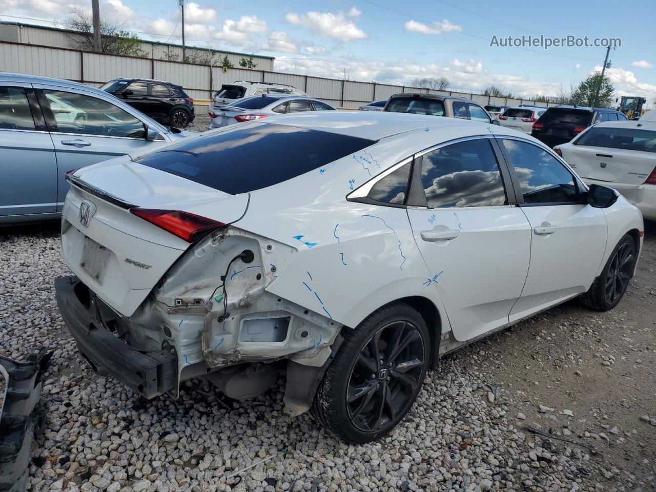 2019 Honda Civic Sport White vin: 19XFC2F85KE011550