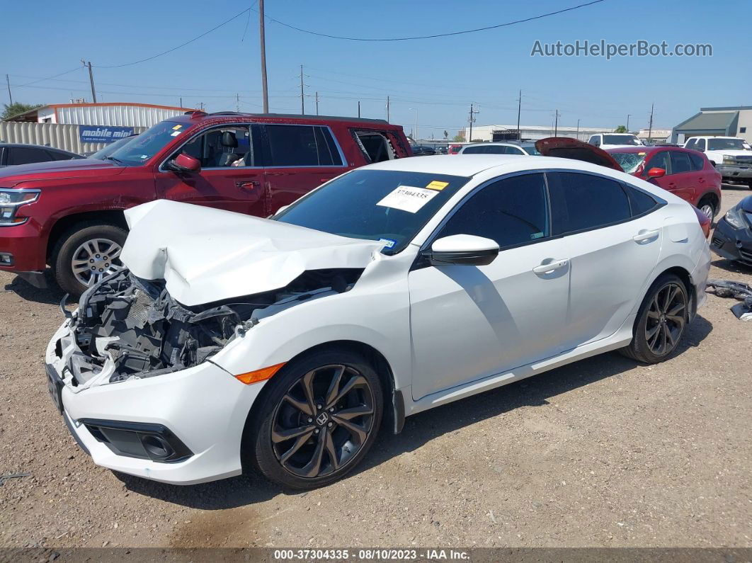 2019 Honda Civic Sedan Sport White vin: 19XFC2F85KE013329