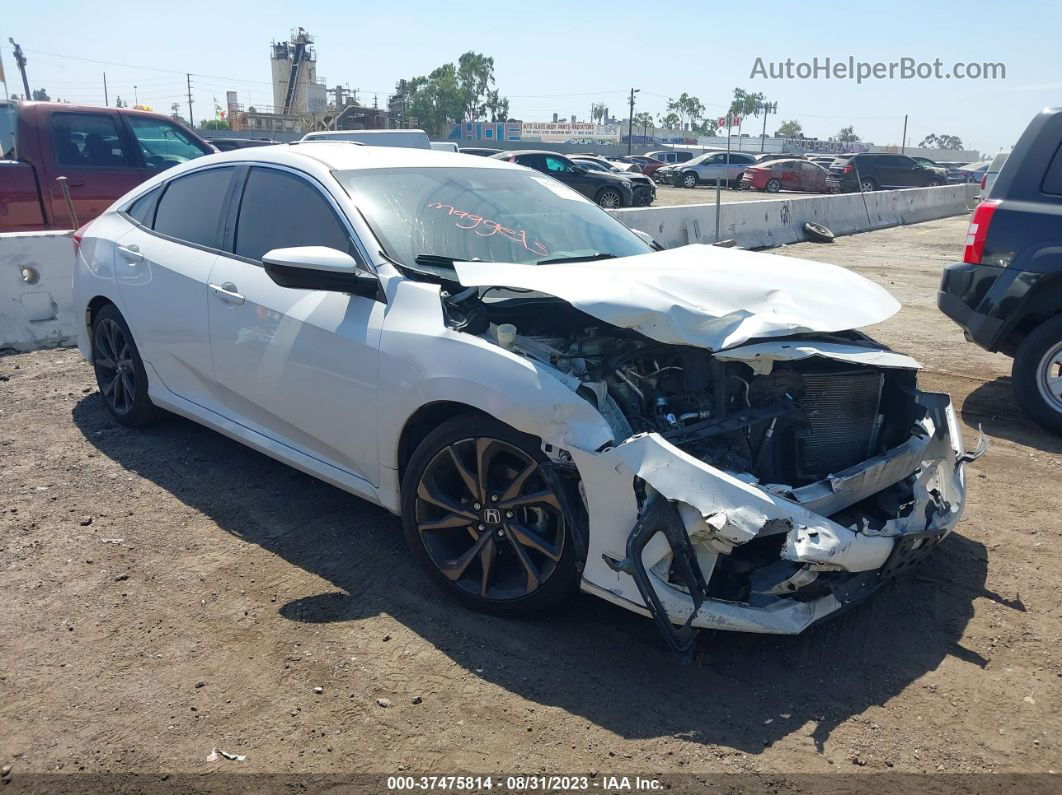 2019 Honda Civic Sedan Sport White vin: 19XFC2F85KE204409