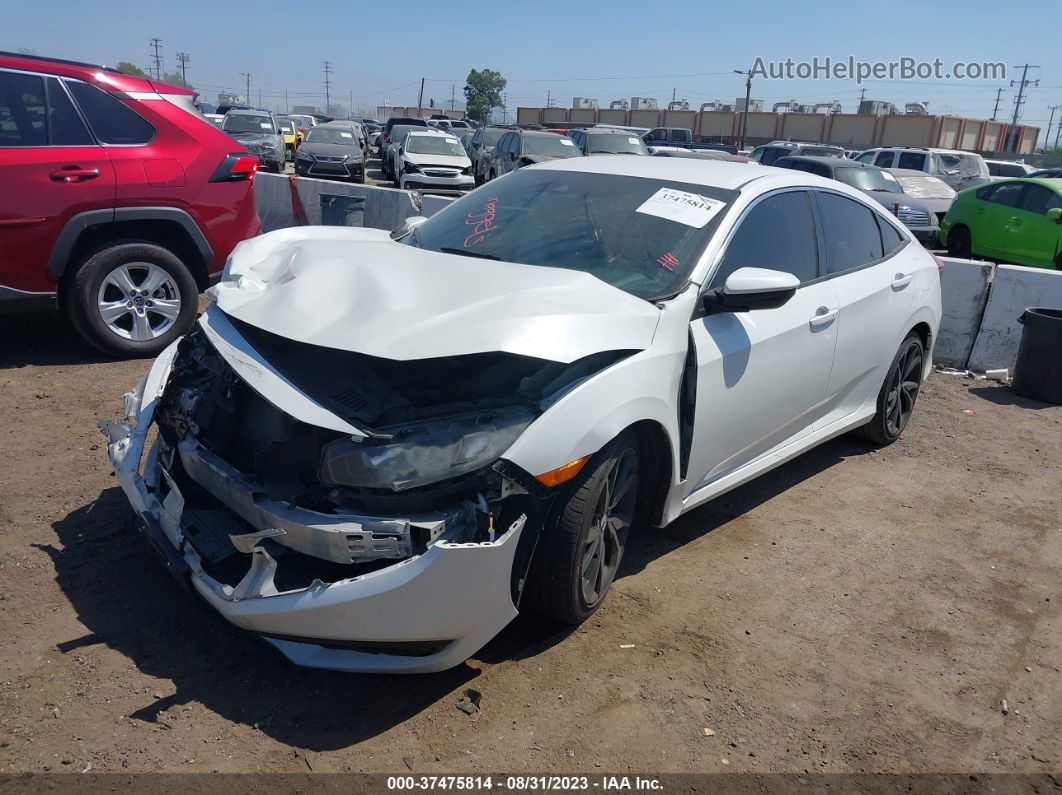 2019 Honda Civic Sedan Sport White vin: 19XFC2F85KE204409