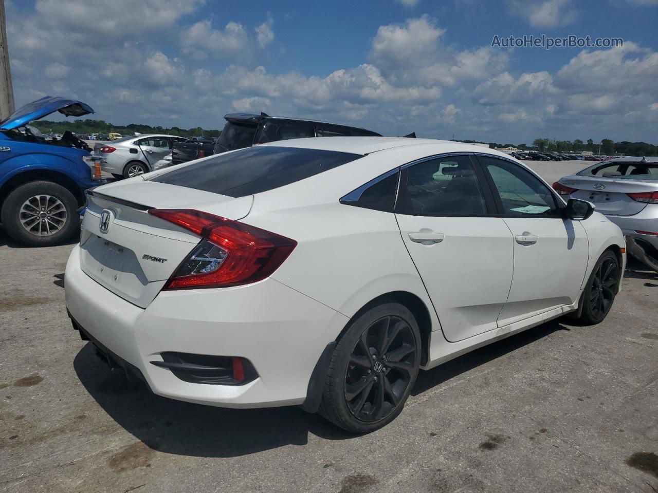 2020 Honda Civic Sport White vin: 19XFC2F85LE007368