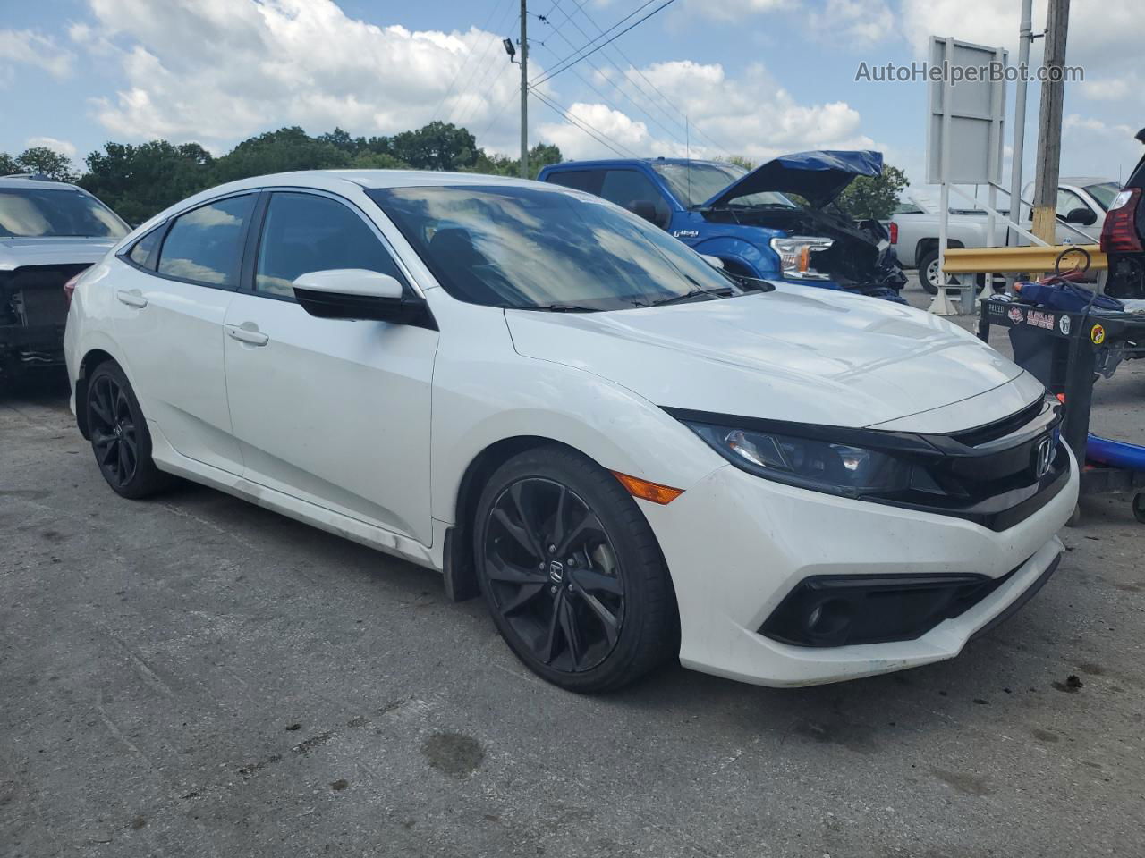 2020 Honda Civic Sport White vin: 19XFC2F85LE007368