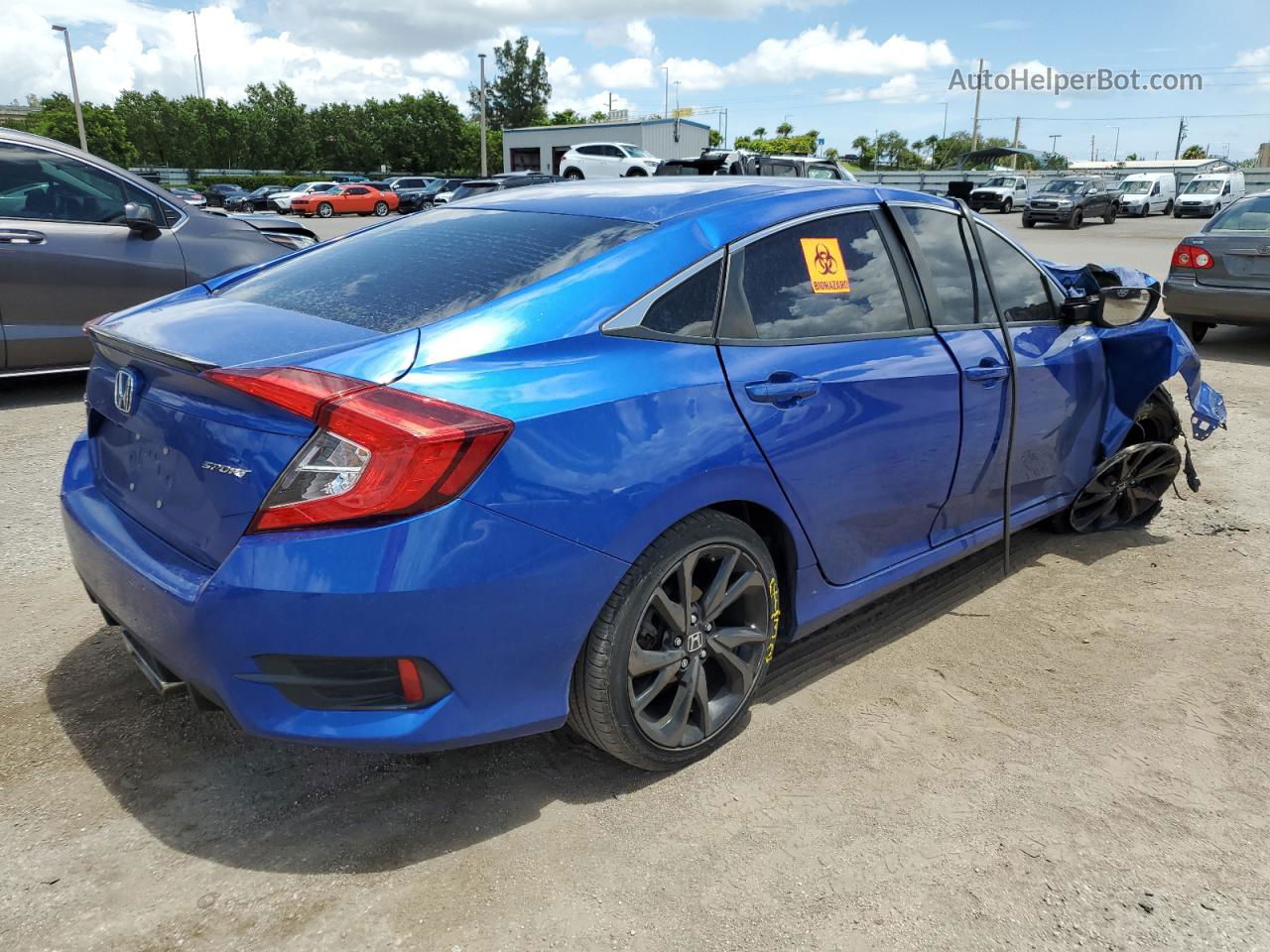 2020 Honda Civic Sport Синий vin: 19XFC2F85LE012411