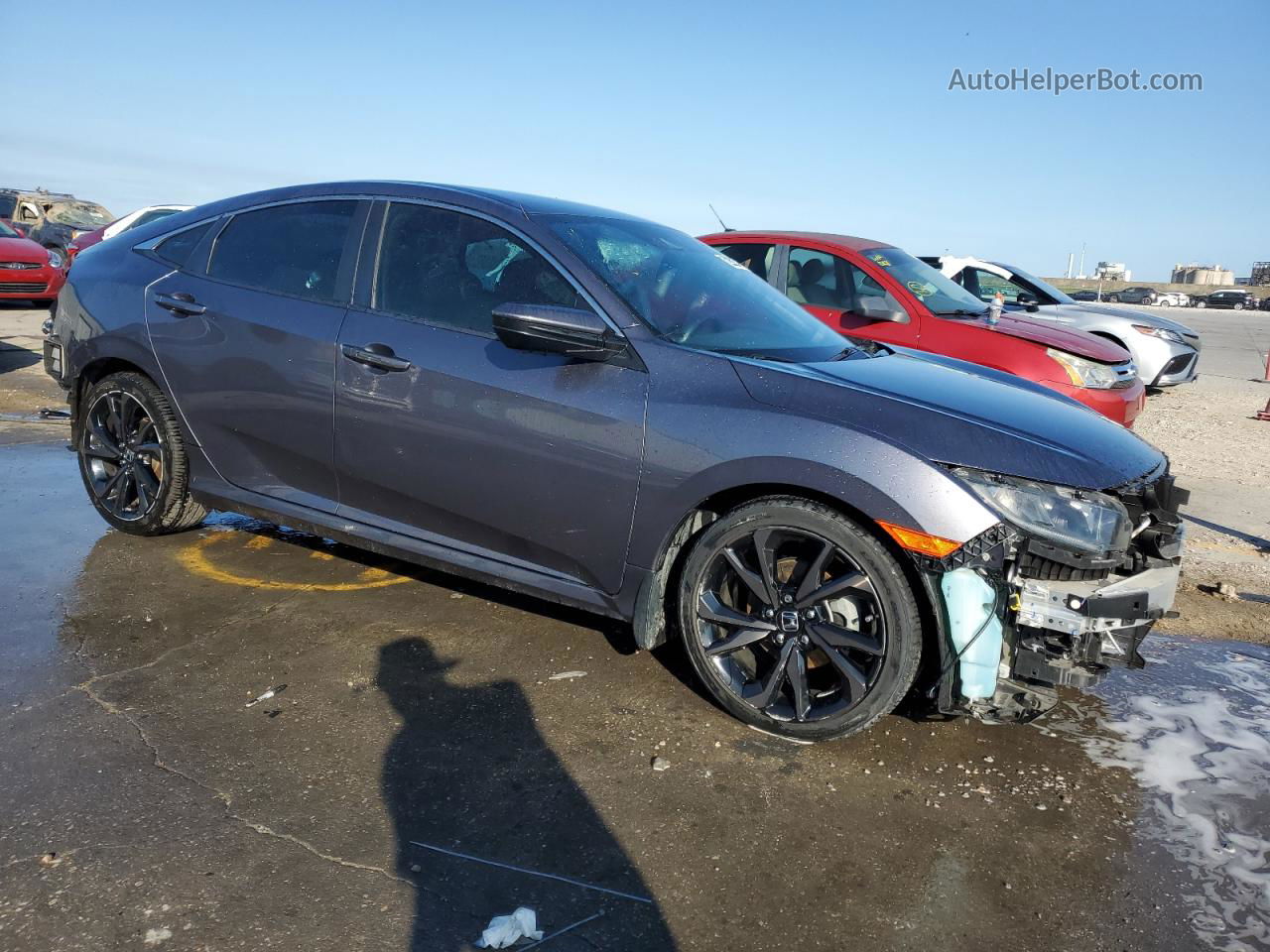 2020 Honda Civic Sport Gray vin: 19XFC2F85LE013445