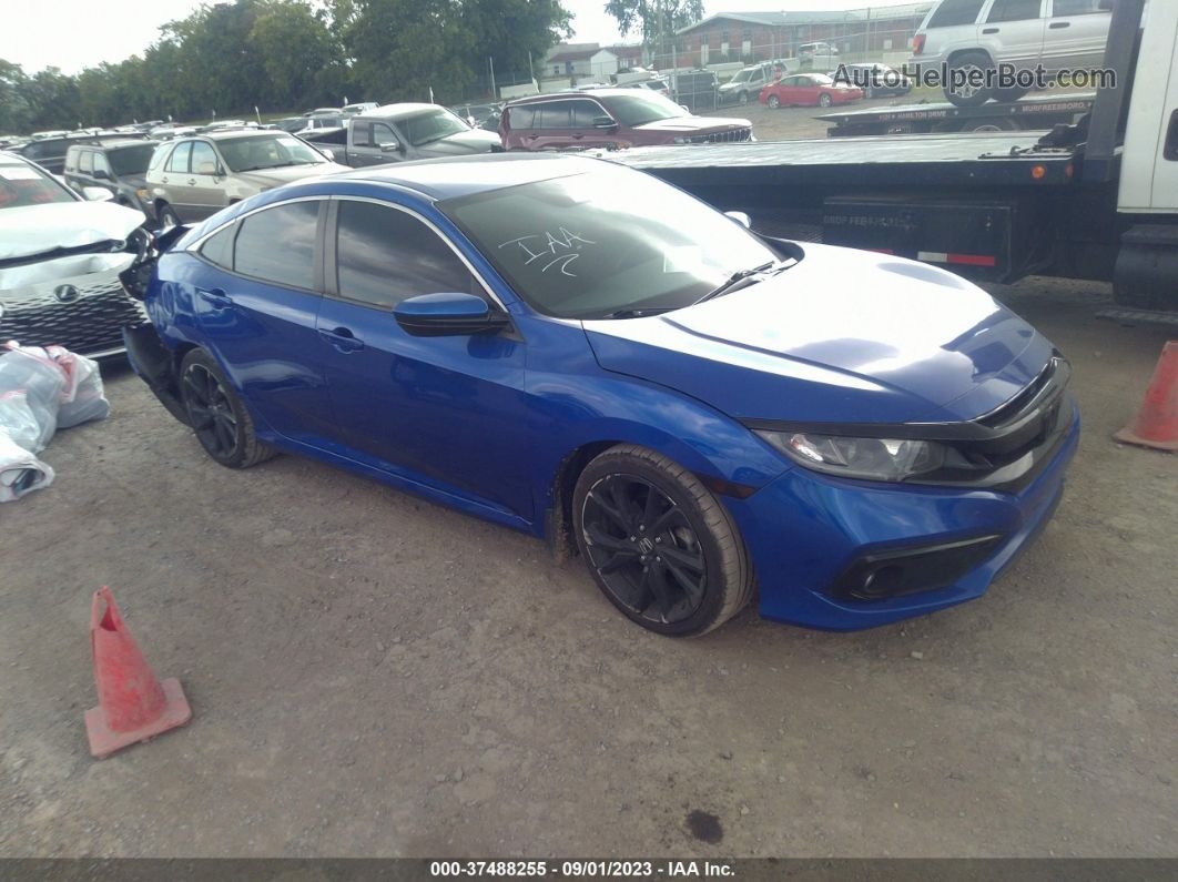 2020 Honda Civic Sedan Sport Blue vin: 19XFC2F86LE008173