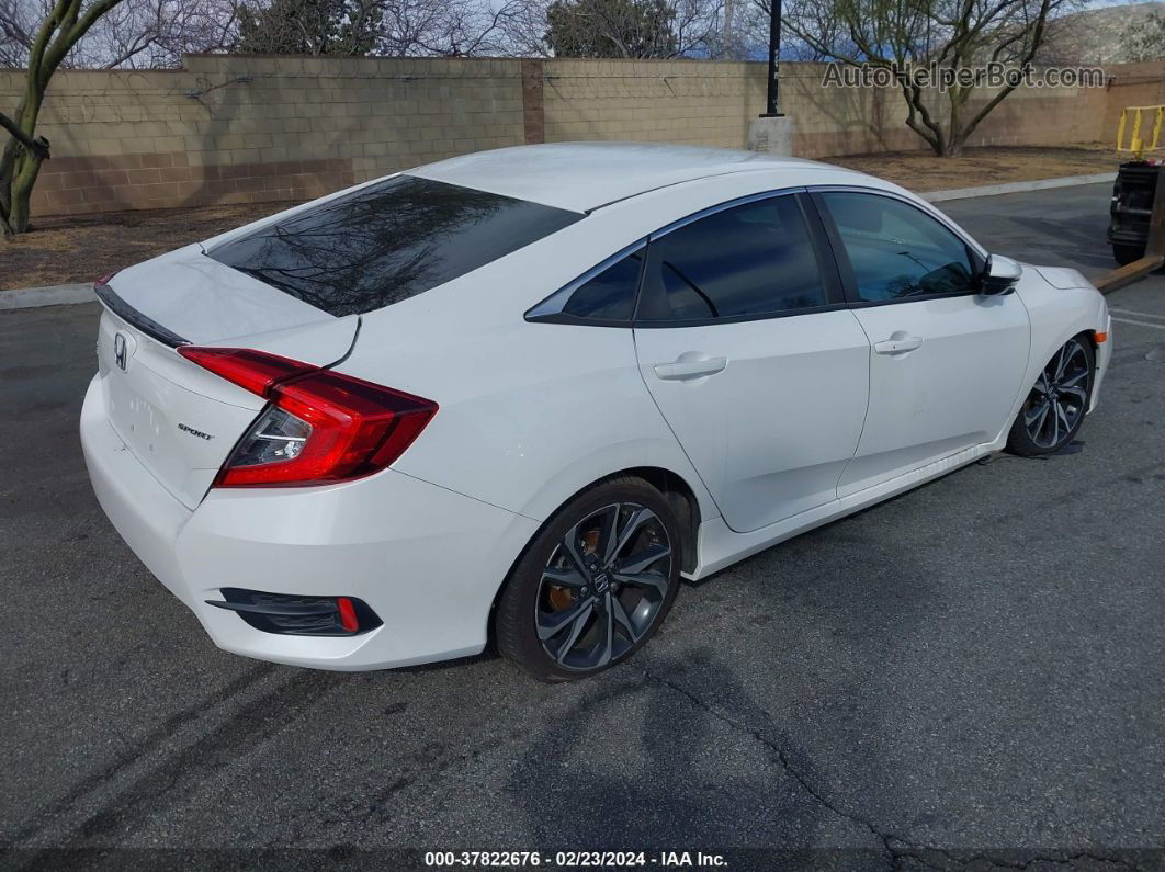 2020 Honda Civic Sport  White vin: 19XFC2F86LE016256