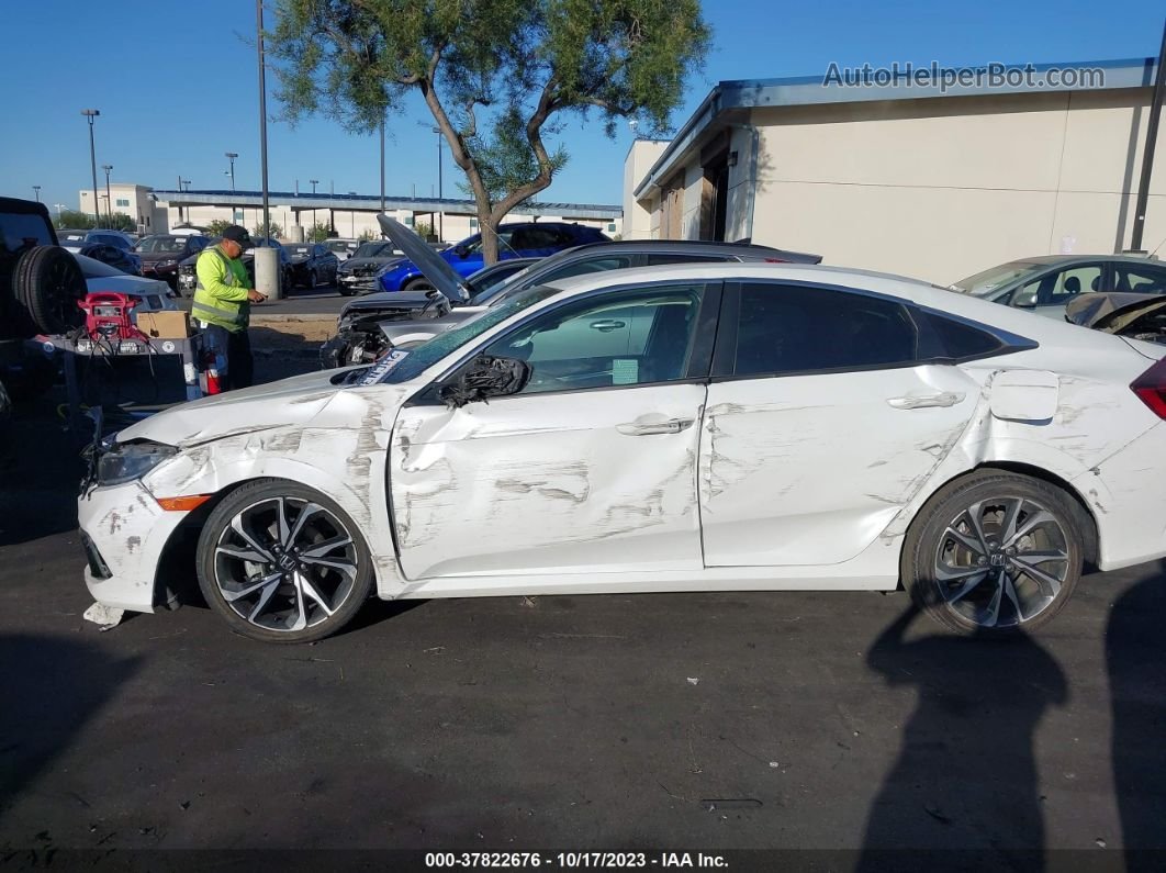 2020 Honda Civic Sport  White vin: 19XFC2F86LE016256