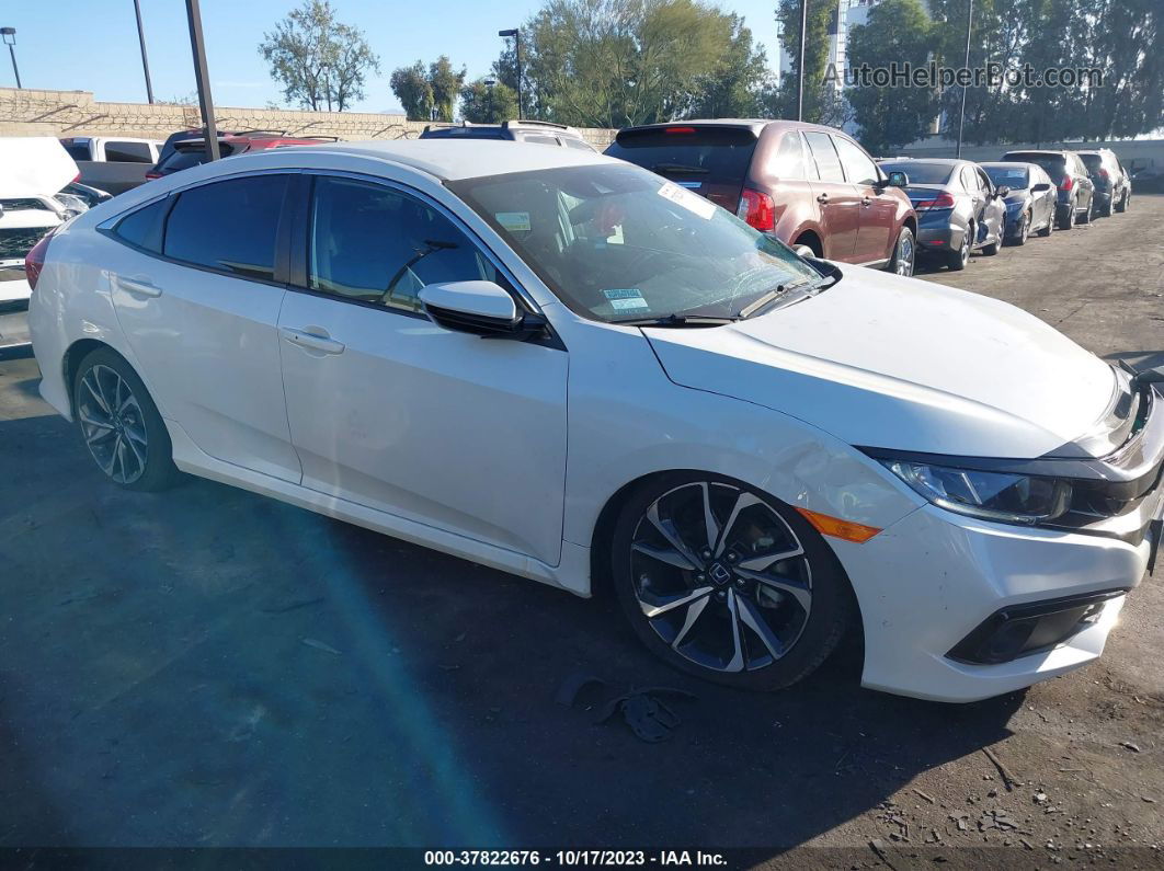 2020 Honda Civic Sport  White vin: 19XFC2F86LE016256