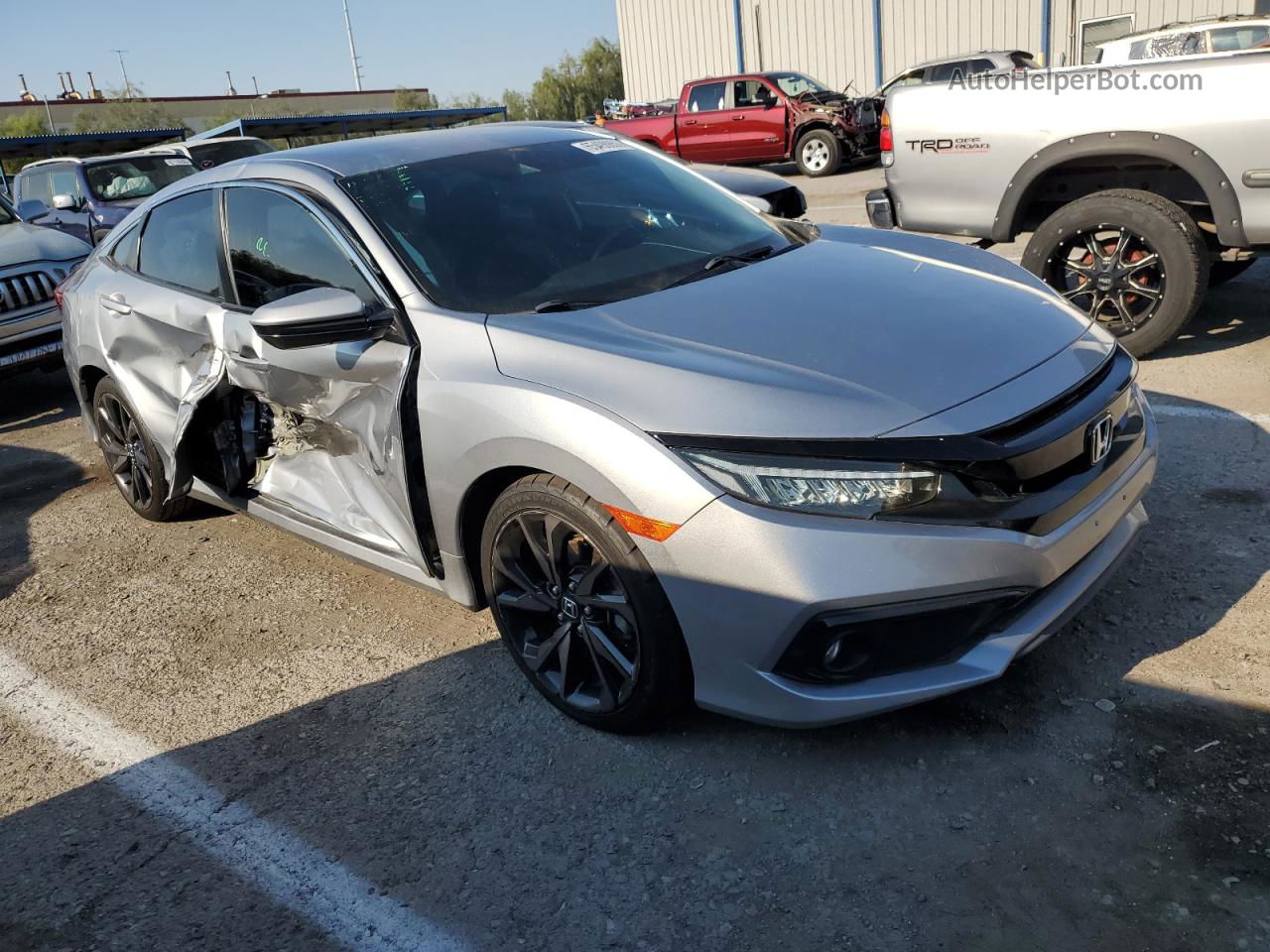 2019 Honda Civic Sport Серебряный vin: 19XFC2F89KE025693