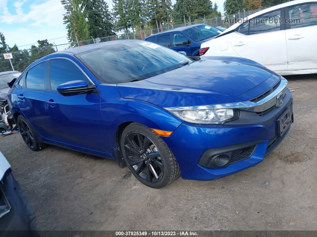 2019 Honda Civic Sedan Sport Blue vin: 19XFC2F89KE211489