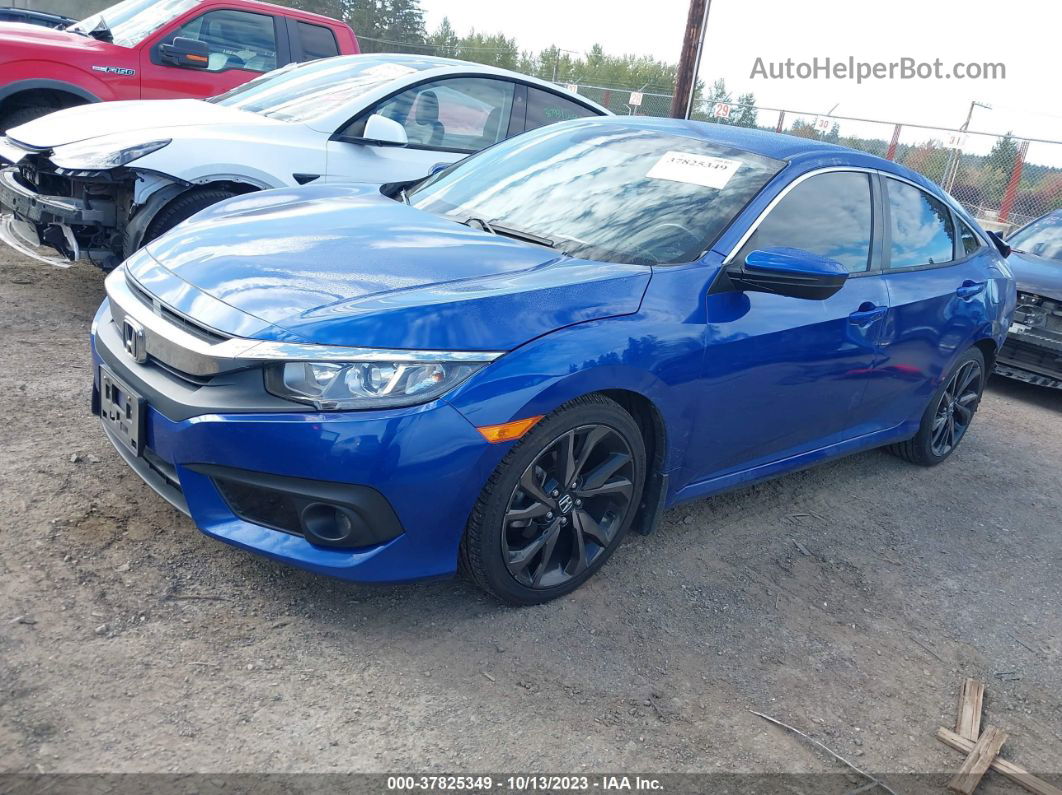 2019 Honda Civic Sedan Sport Blue vin: 19XFC2F89KE211489