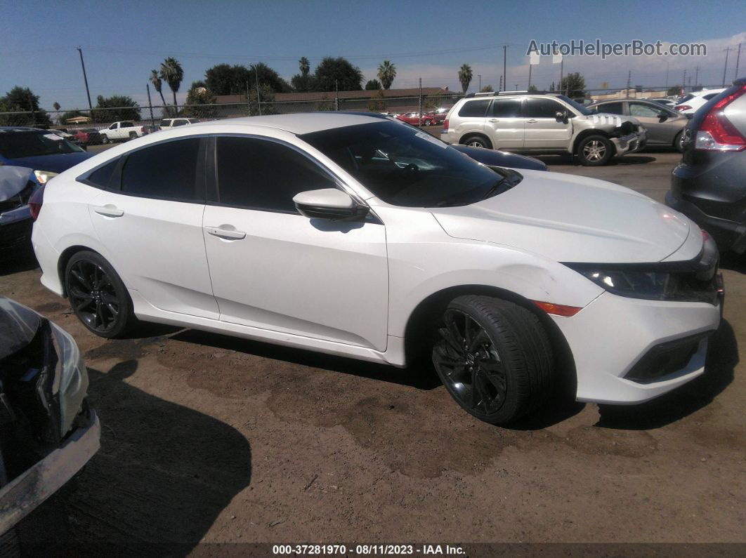 2020 Honda Civic Sedan Sport White vin: 19XFC2F89LE204236