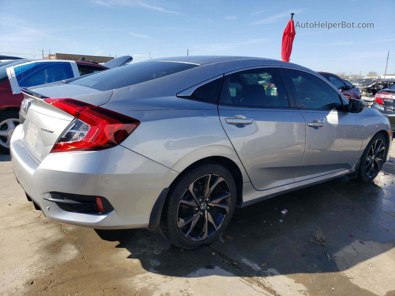 2019 Honda Civic Sport Серебряный vin: 19XFC2F8XKE024195