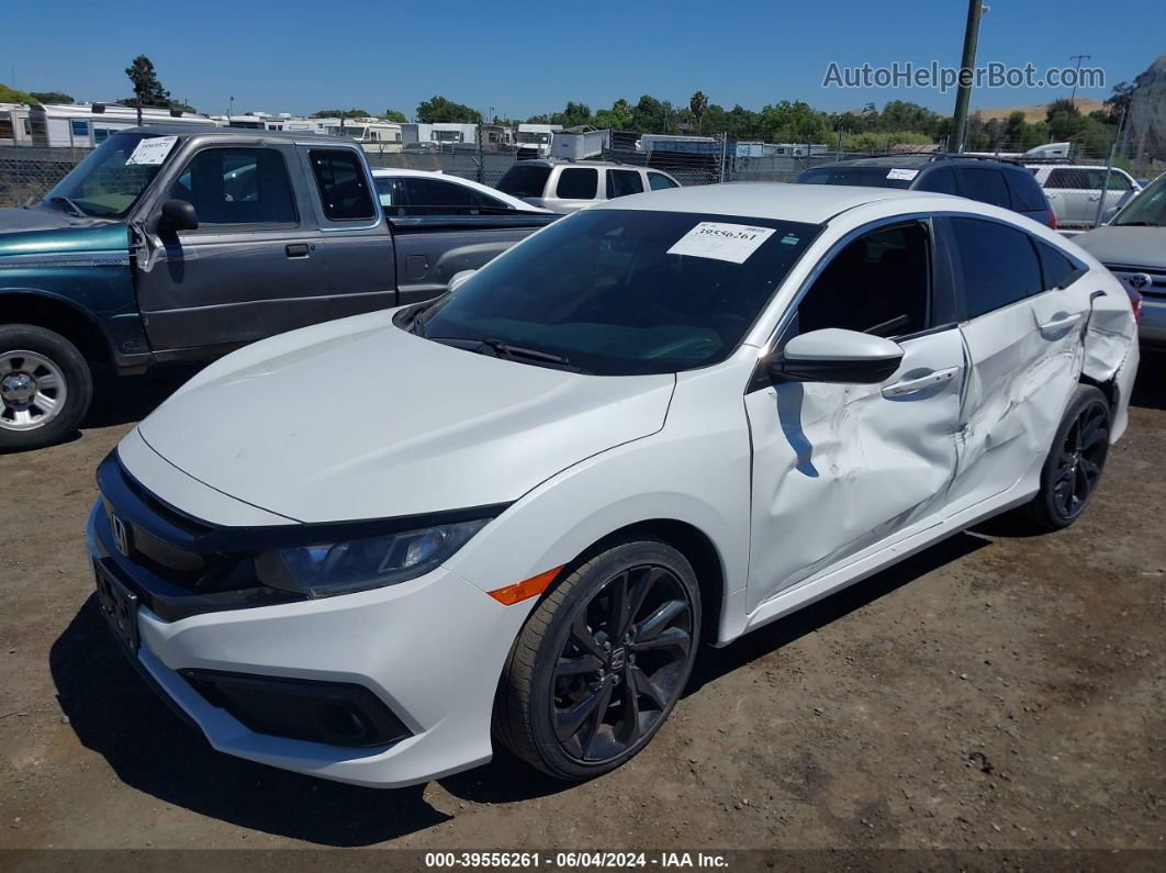 2020 Honda Civic Sport White vin: 19XFC2F8XLE204259