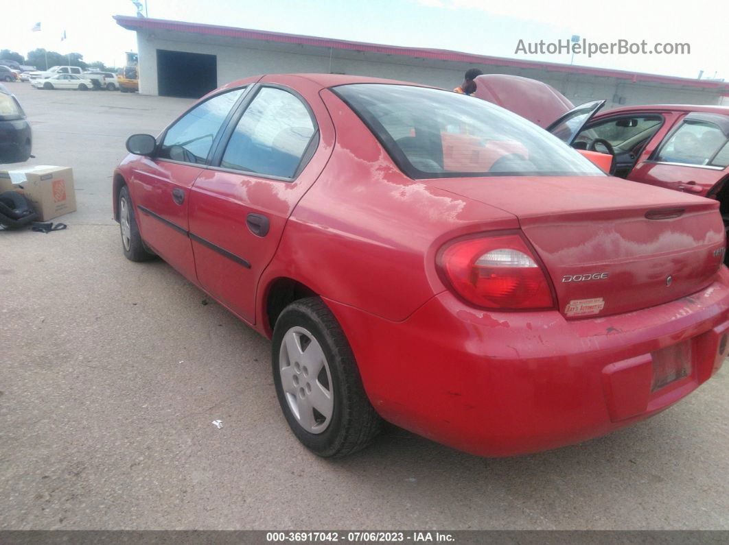 2004 Dodge Neon Se Red vin: 1B3ES26C34D593656