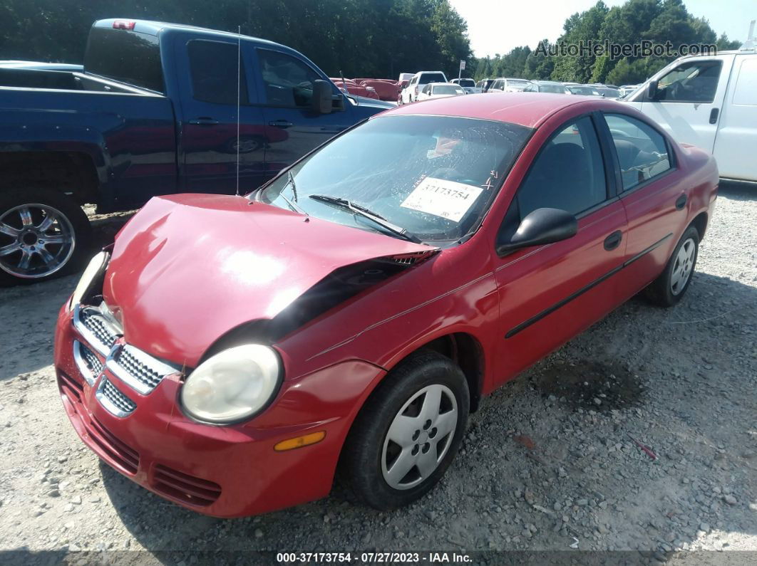 2004 Dodge Neon Se Red vin: 1B3ES26C64D573000