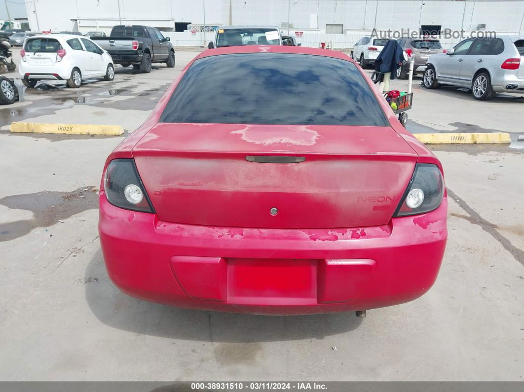 2004 Dodge Neon Sxt Red vin: 1B3ES56C34D526072