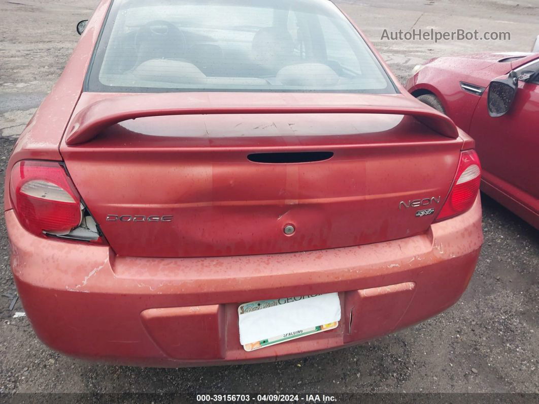 2004 Dodge Neon Sxt Red vin: 1B3ES56C54D542225