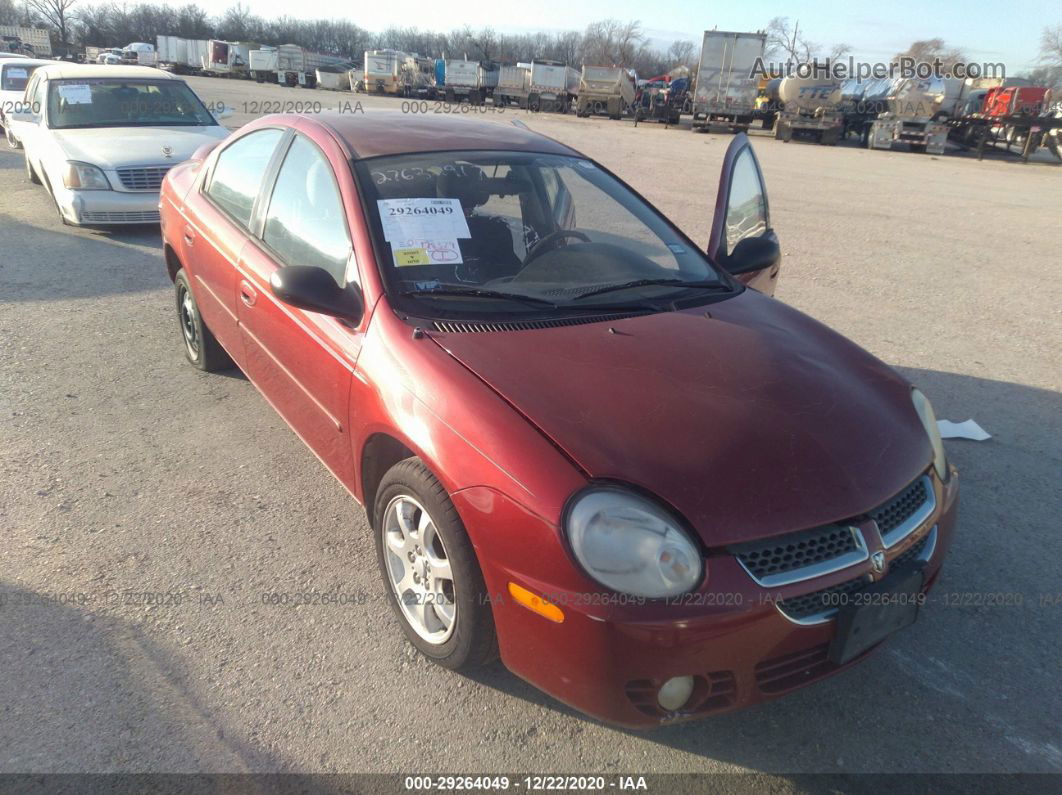 2004 Dodge Neon Sxt Red vin: 1B3ES56C74D535776