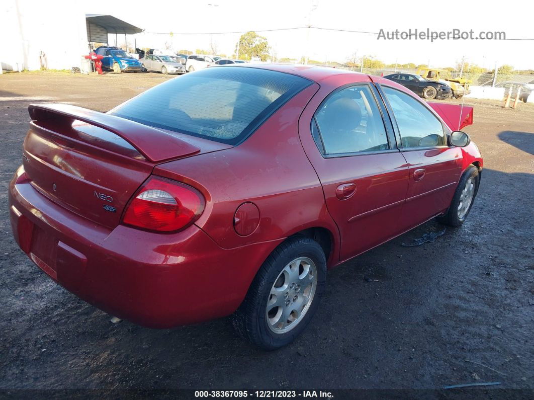 2004 Dodge Neon Sxt Red vin: 1B3ES56C74D622223