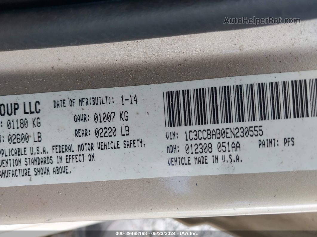 2014 Chrysler 200 Lx Gold vin: 1C3CCBAB0EN230555