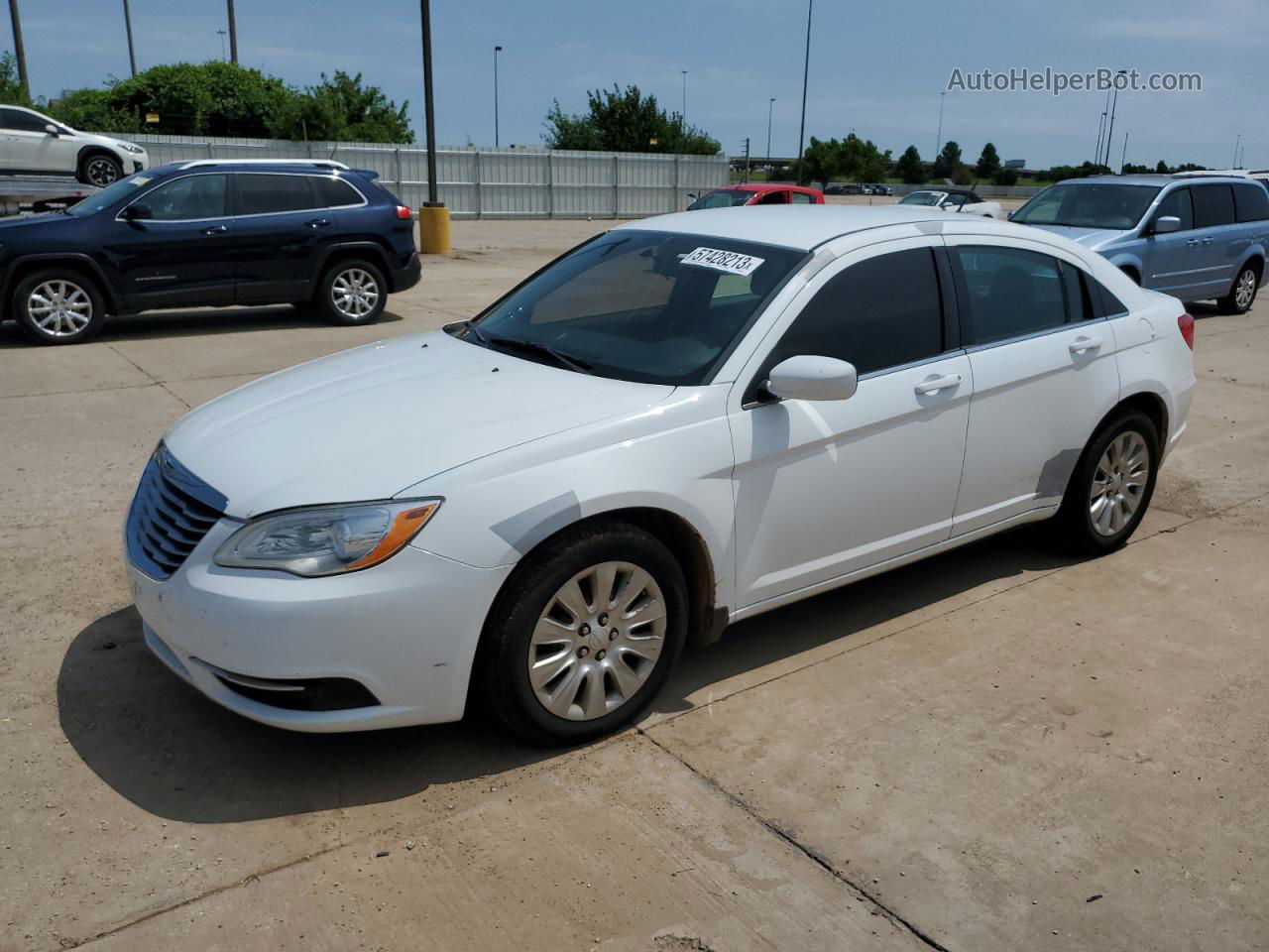 2014 Chrysler 200 Lx White vin: 1C3CCBAB1EN197176