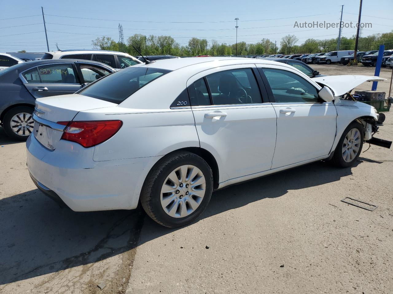 2014 Chrysler 200 Lx White vin: 1C3CCBAB2EN209450