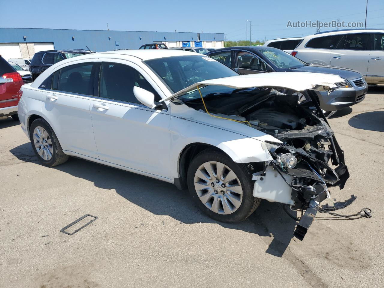 2014 Chrysler 200 Lx White vin: 1C3CCBAB2EN209450