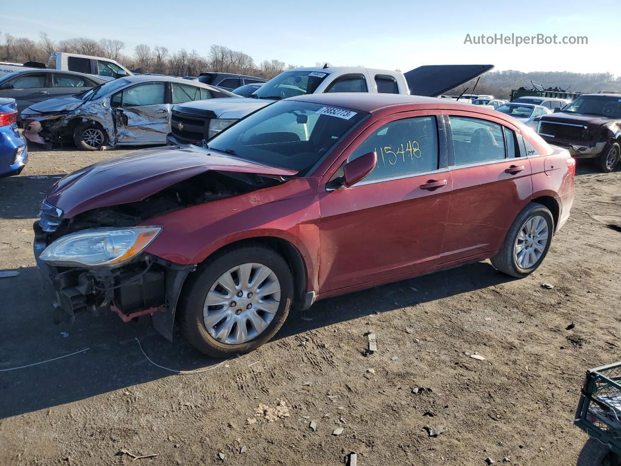 2014 Chrysler 200 Lx Бордовый vin: 1C3CCBAB3EN142972