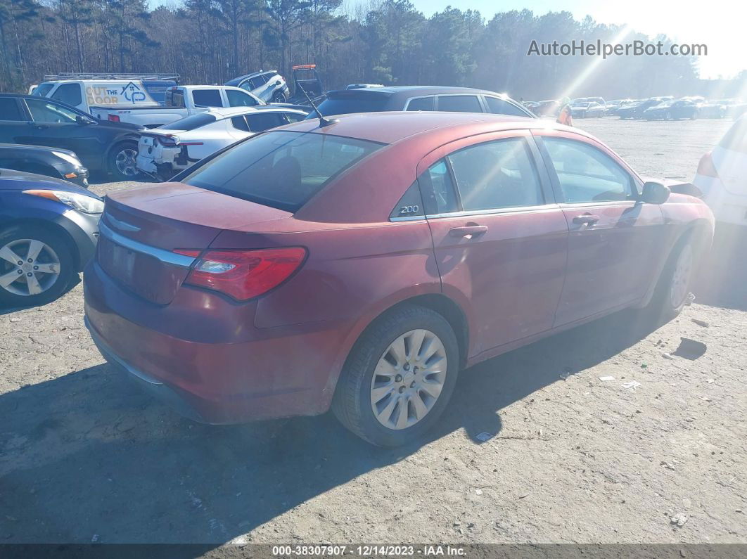 2014 Chrysler 200 Lx Red vin: 1C3CCBAB3EN143510