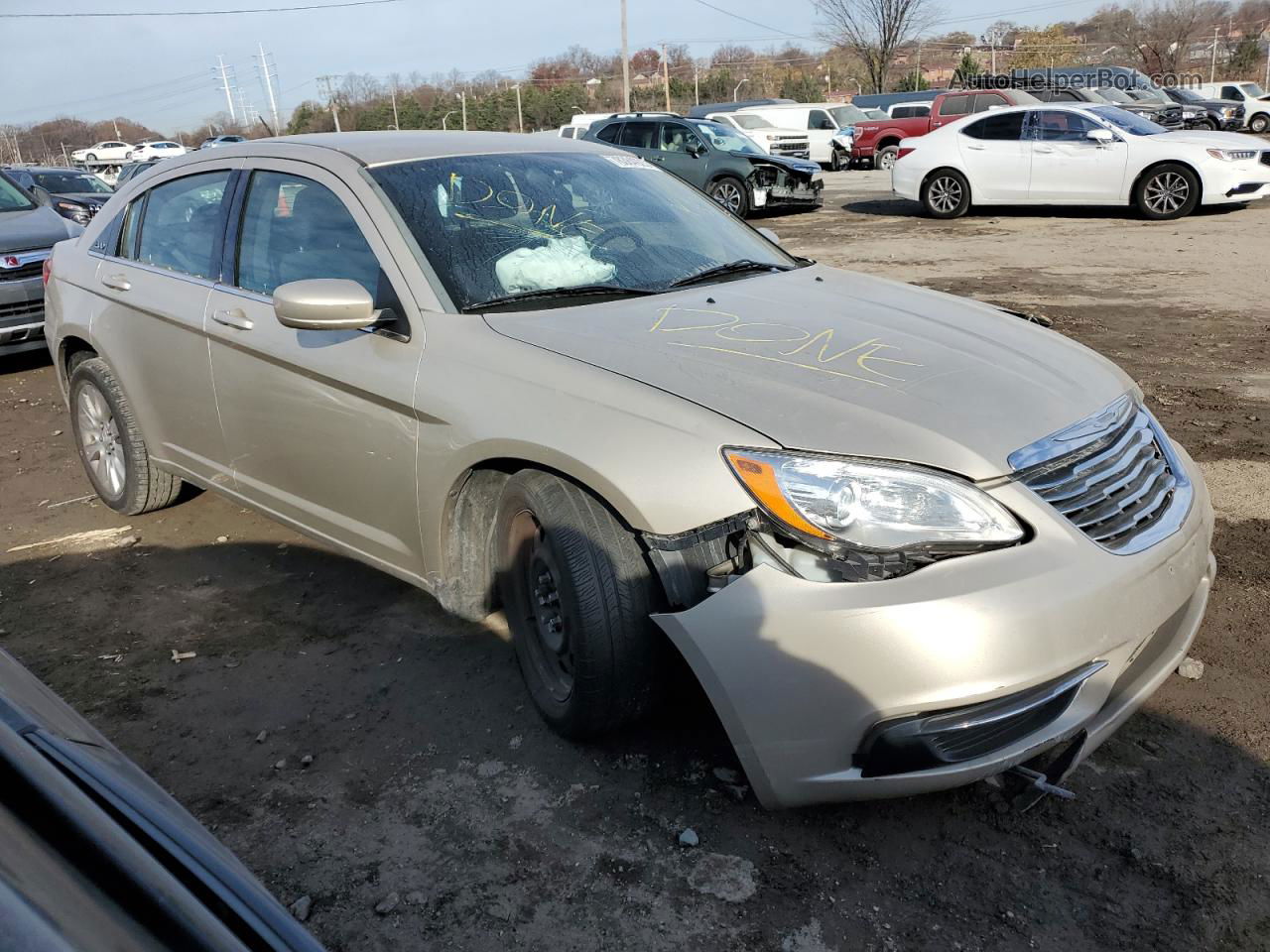 2014 Chrysler 200 Lx Beige vin: 1C3CCBAB4EN145282