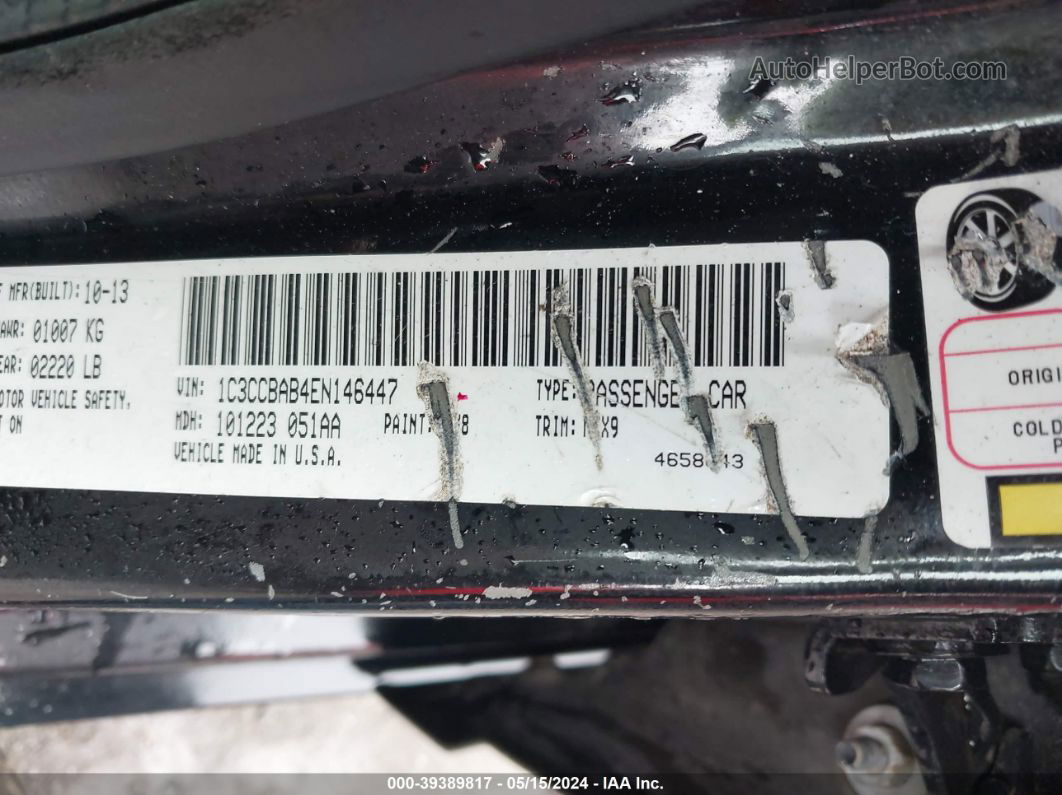2014 Chrysler 200 Lx Black vin: 1C3CCBAB4EN146447