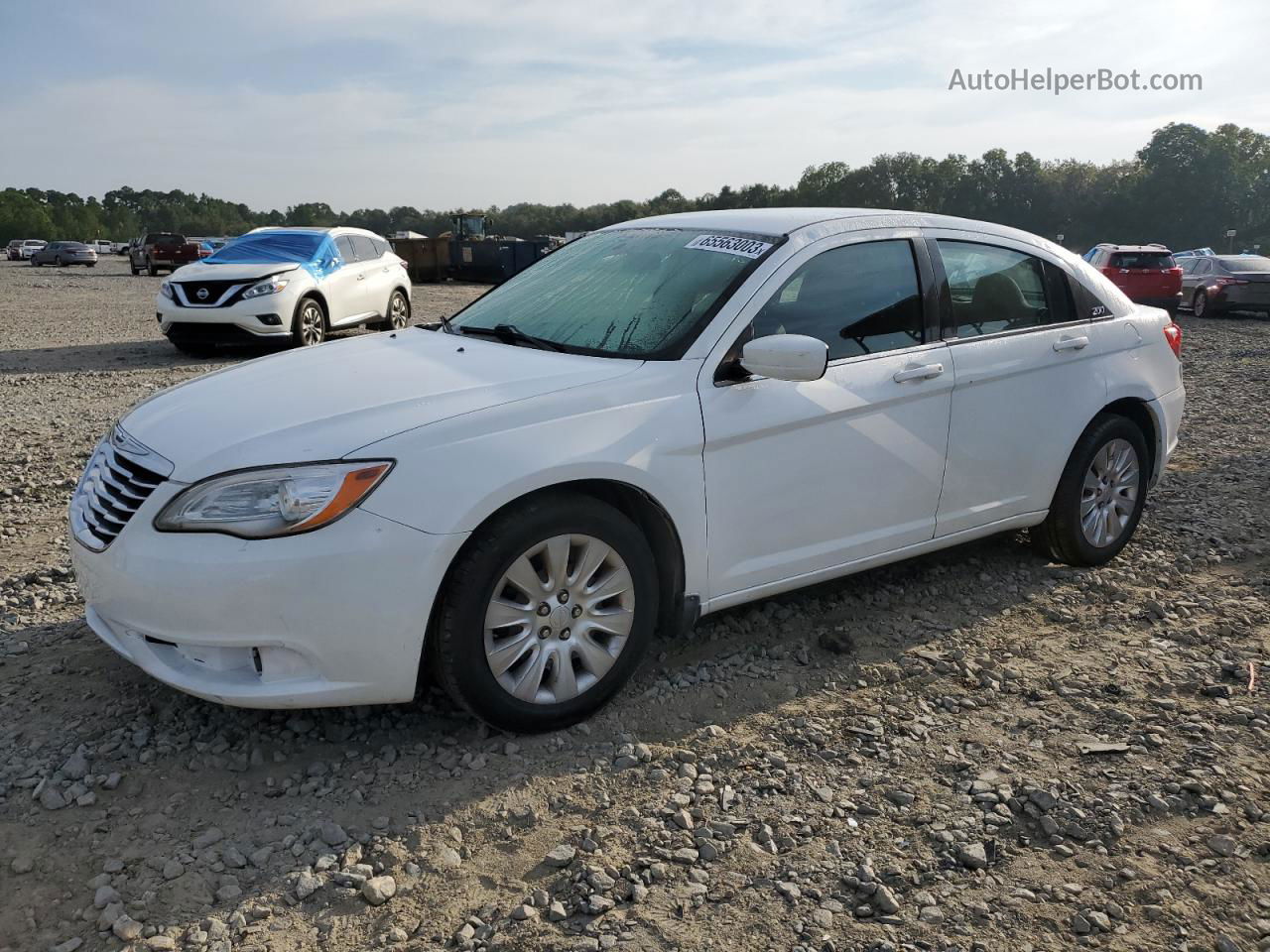 2014 Chrysler 200 Lx White vin: 1C3CCBAB6EN142576