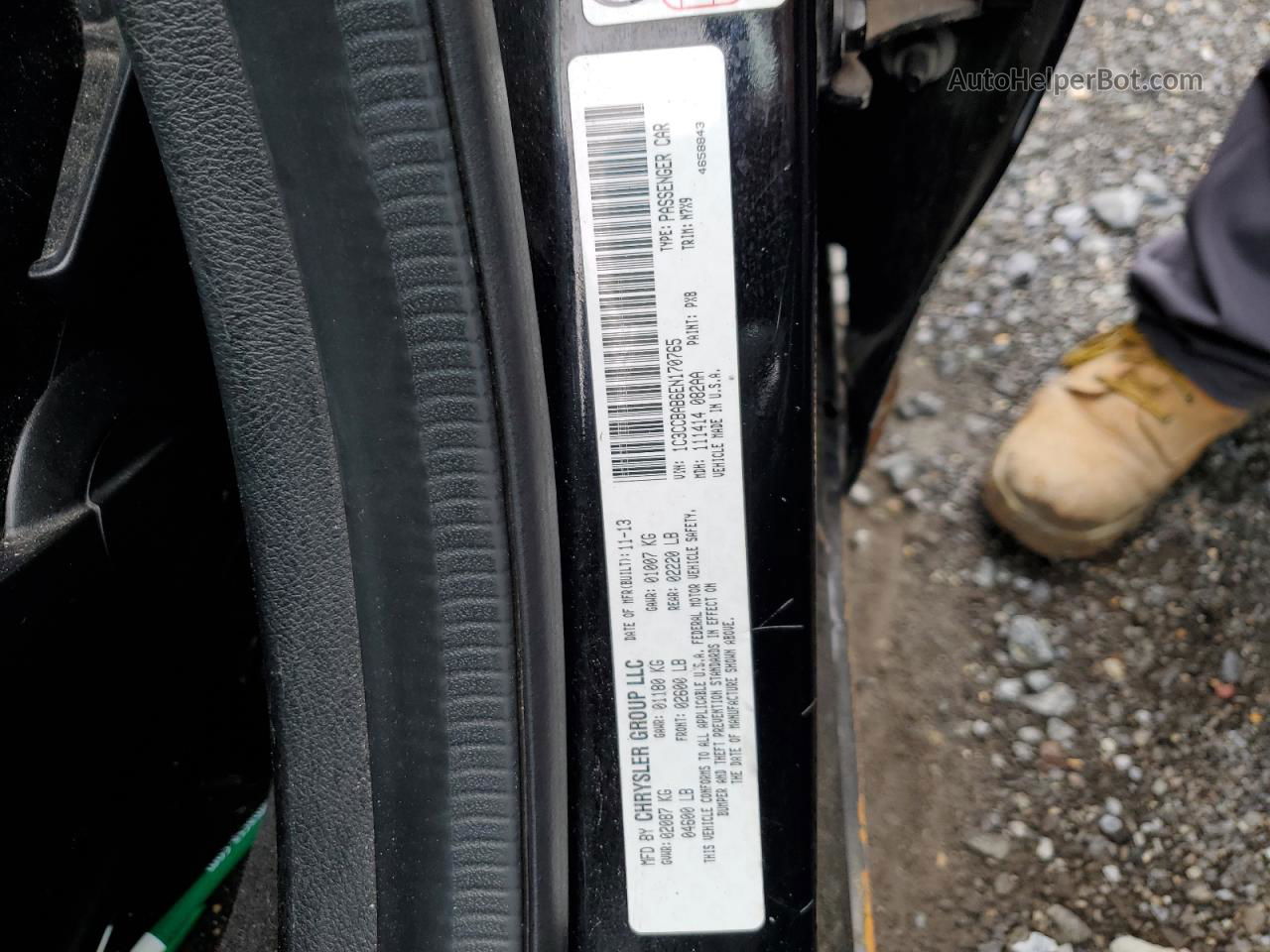 2014 Chrysler 200 Lx Black vin: 1C3CCBAB6EN170765