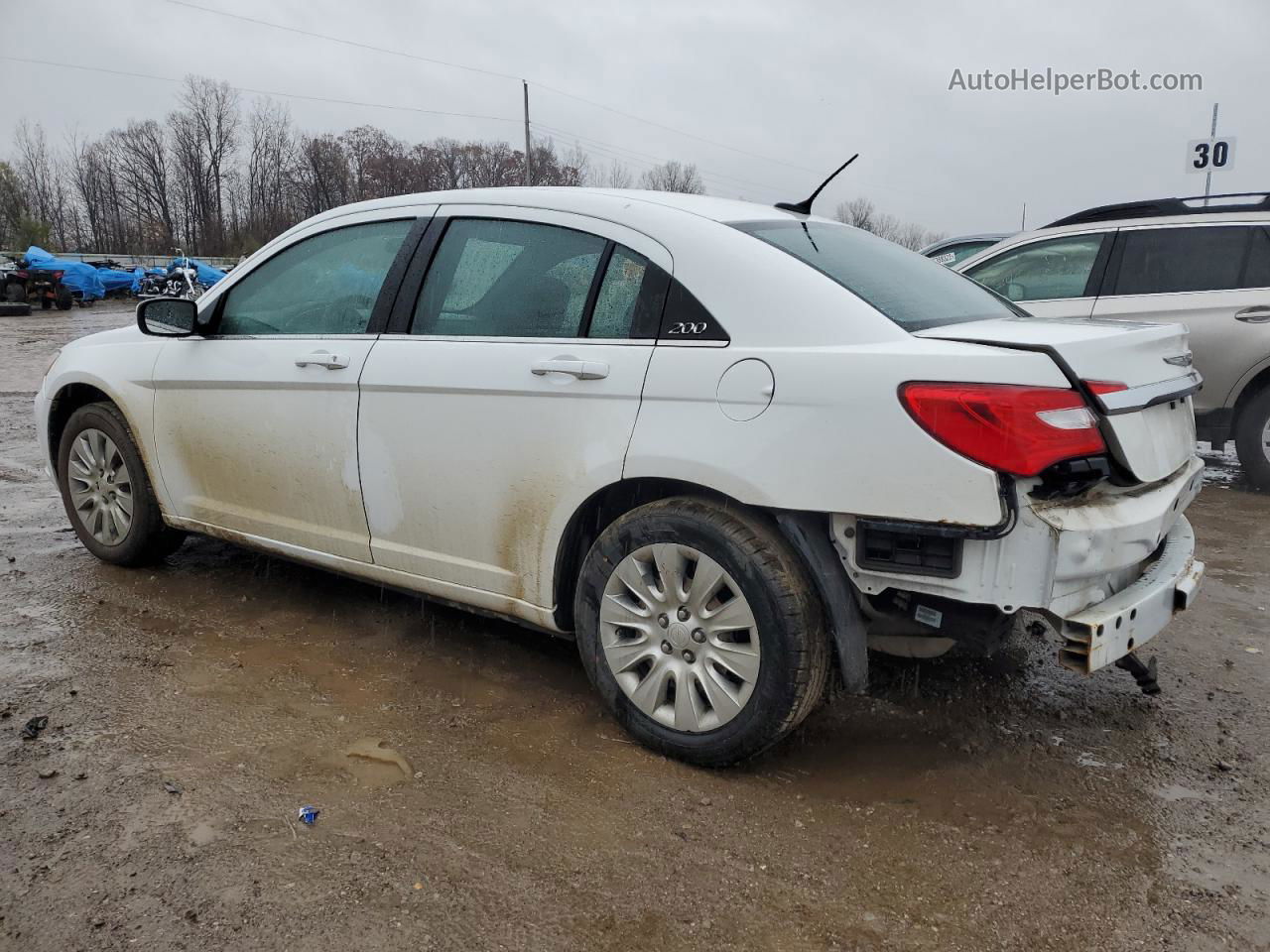 2014 Chrysler 200 Lx White vin: 1C3CCBAB6EN214070