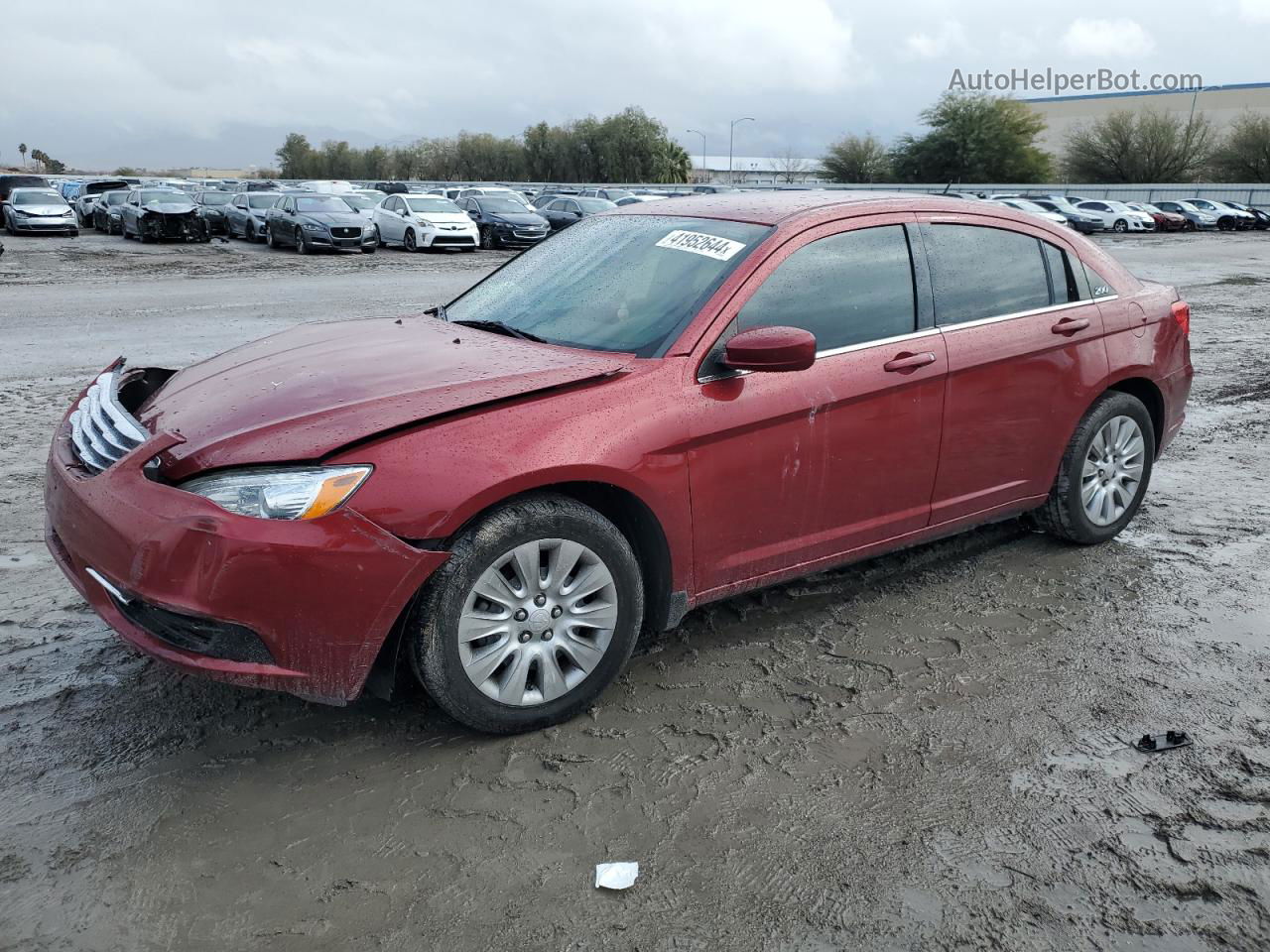 2014 Chrysler 200 Lx Red vin: 1C3CCBAB6EN231077