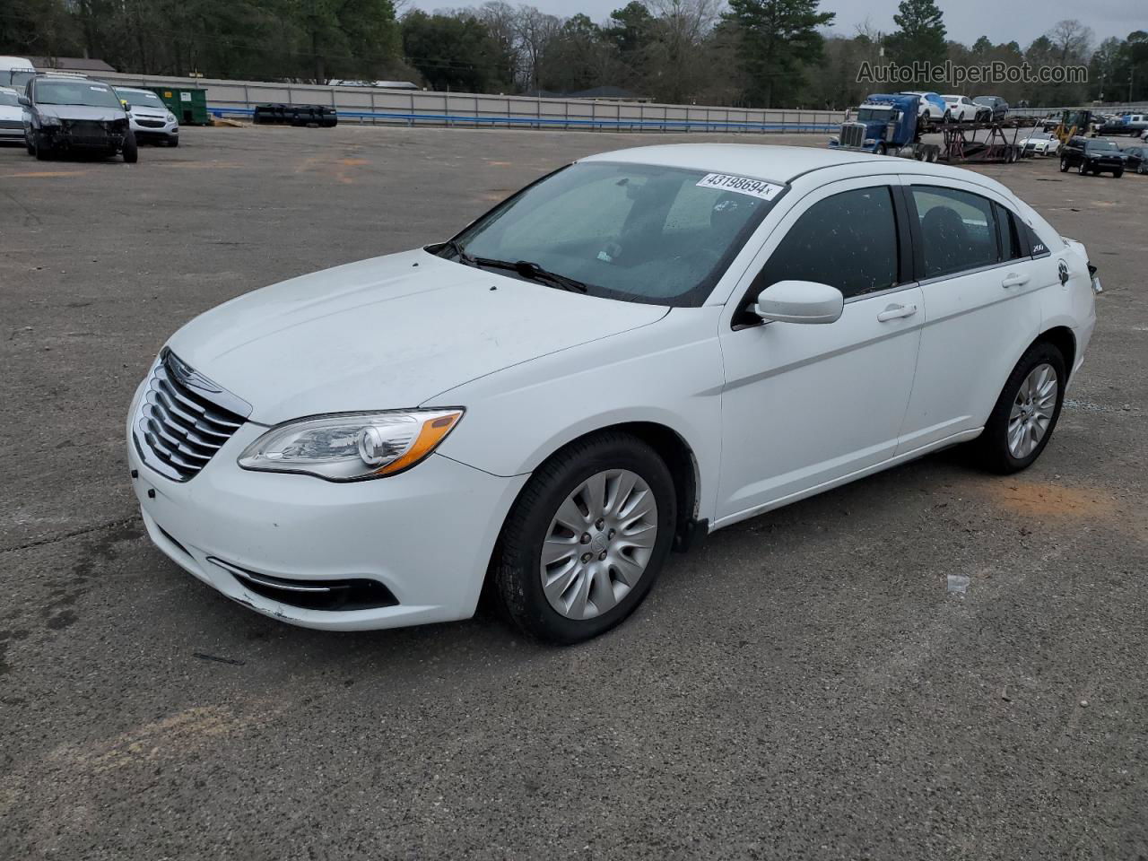 2014 Chrysler 200 Lx White vin: 1C3CCBAB7EN168555