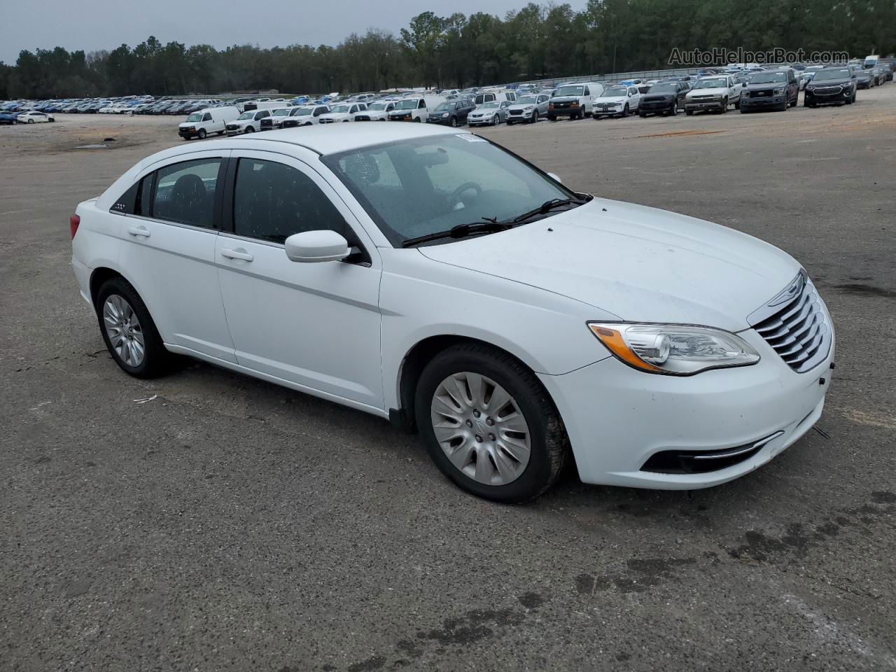 2014 Chrysler 200 Lx White vin: 1C3CCBAB7EN168555