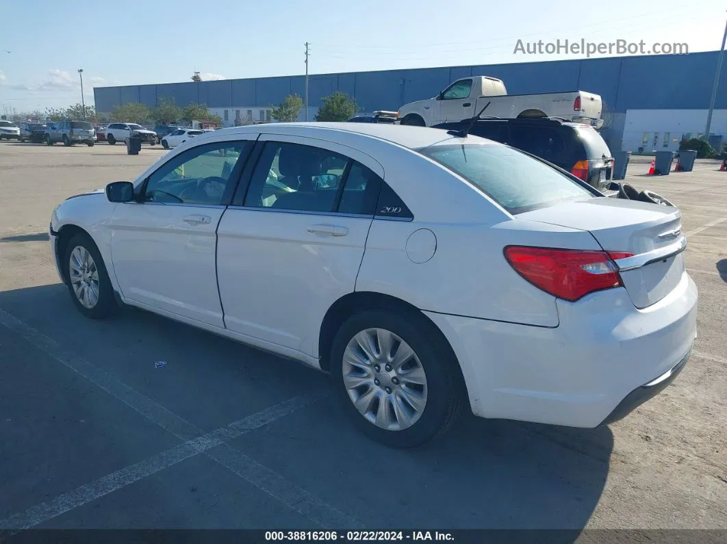 2014 Chrysler 200 Lx White vin: 1C3CCBAB8EN125200