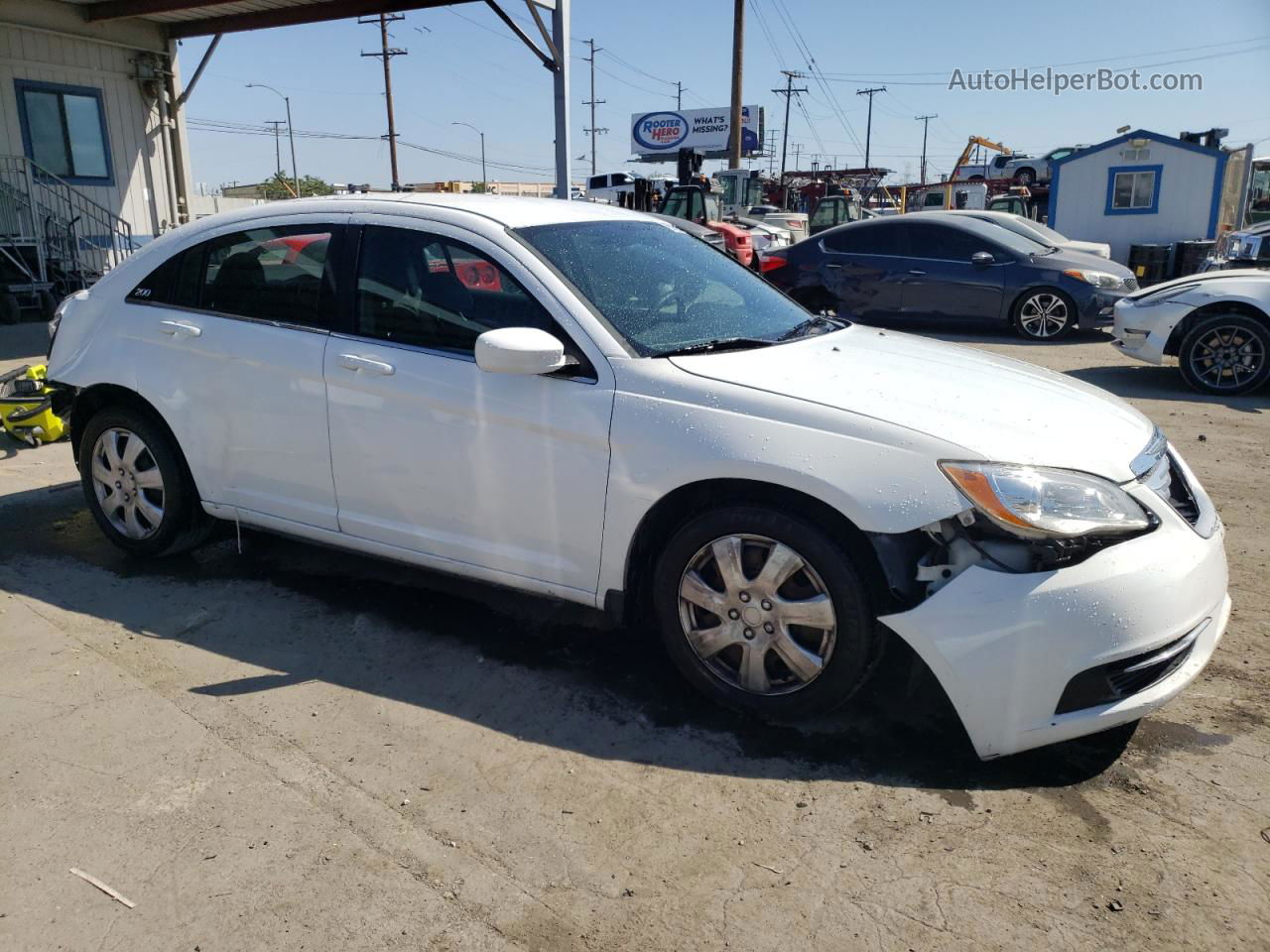 2014 Chrysler 200 Lx White vin: 1C3CCBAB8EN230626