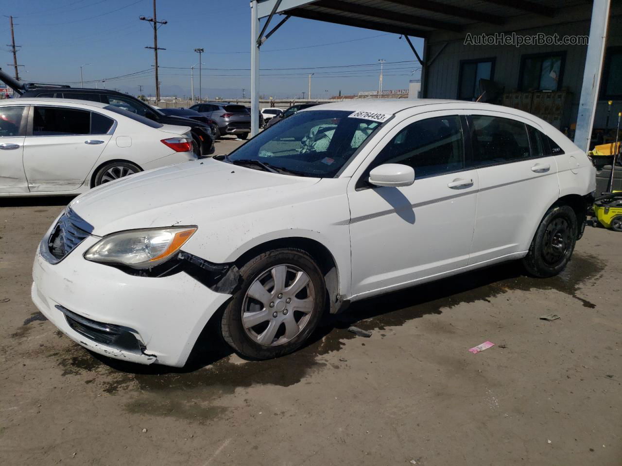 2014 Chrysler 200 Lx White vin: 1C3CCBAB8EN230626