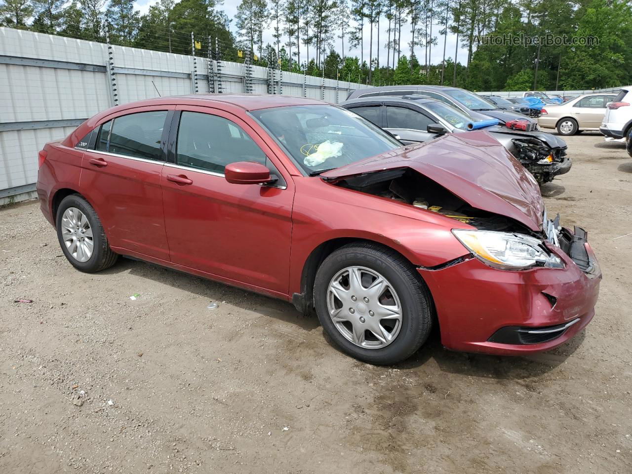 2014 Chrysler 200 Lx Red vin: 1C3CCBAB9EN206108